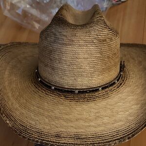 Stylish Straw Cowboy Hat with Black Band